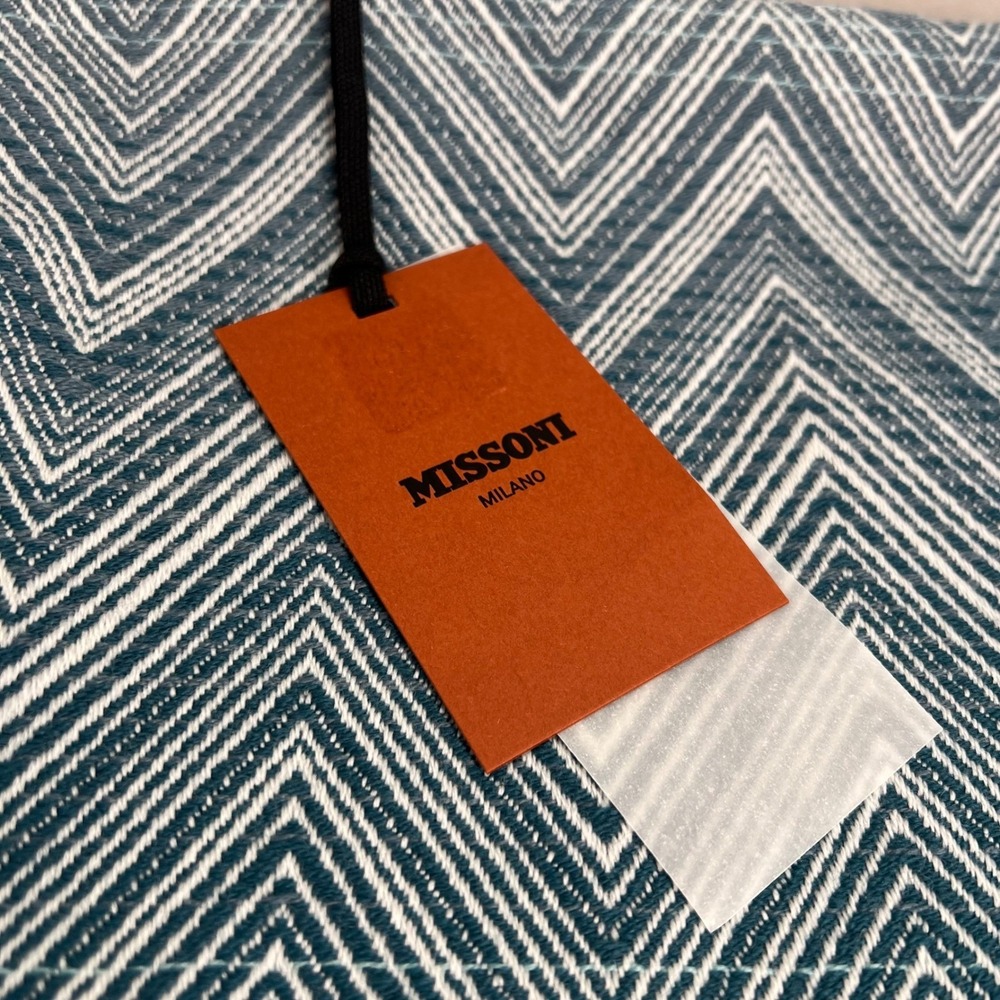 Missoni Timmy Throw Pillow Cover Zigzag Chevron Ombre Merino Wool Blue Luxury - Picture 2 of 5